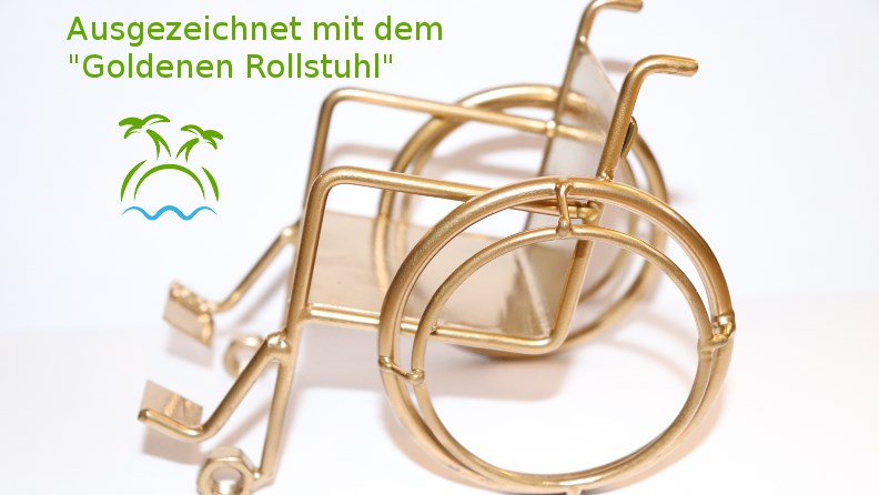 "Goldener Rollstuhl" für Urlaub-barrierefrei.info und Behindertenreisen.de - Urlaub barrierefrei