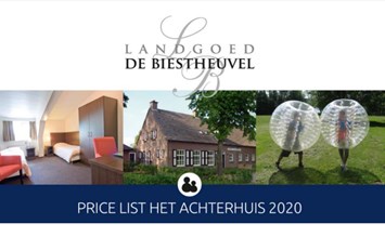 Preisliste 2020 für Landgoed de Biestheuvel - Urlaub barrierefrei