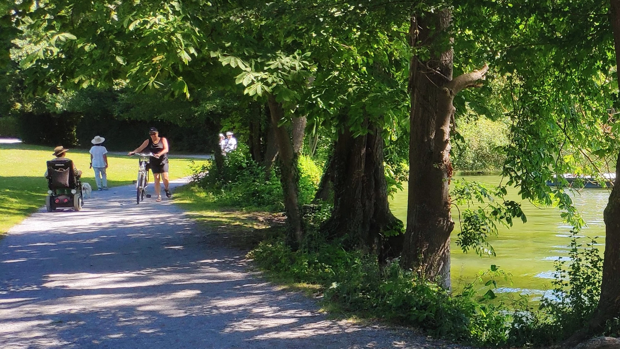 Rollstuhlgängiger Weg um Seegarten und Seeschloss Monrepos in Ludwigsburg