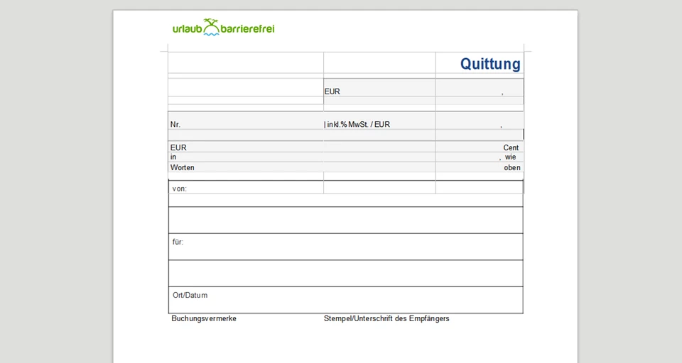 Vorschau Muster-Quittung f&uuml;r Ihren Mieter