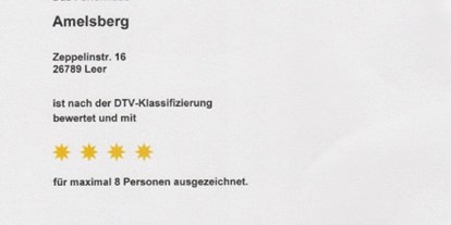 Rollstuhlgerechte Unterkunft - Krummhörn - DTV Klassifizierung Ferienhaus Amelsberg in Leer - Ferienhaus Amelsberg