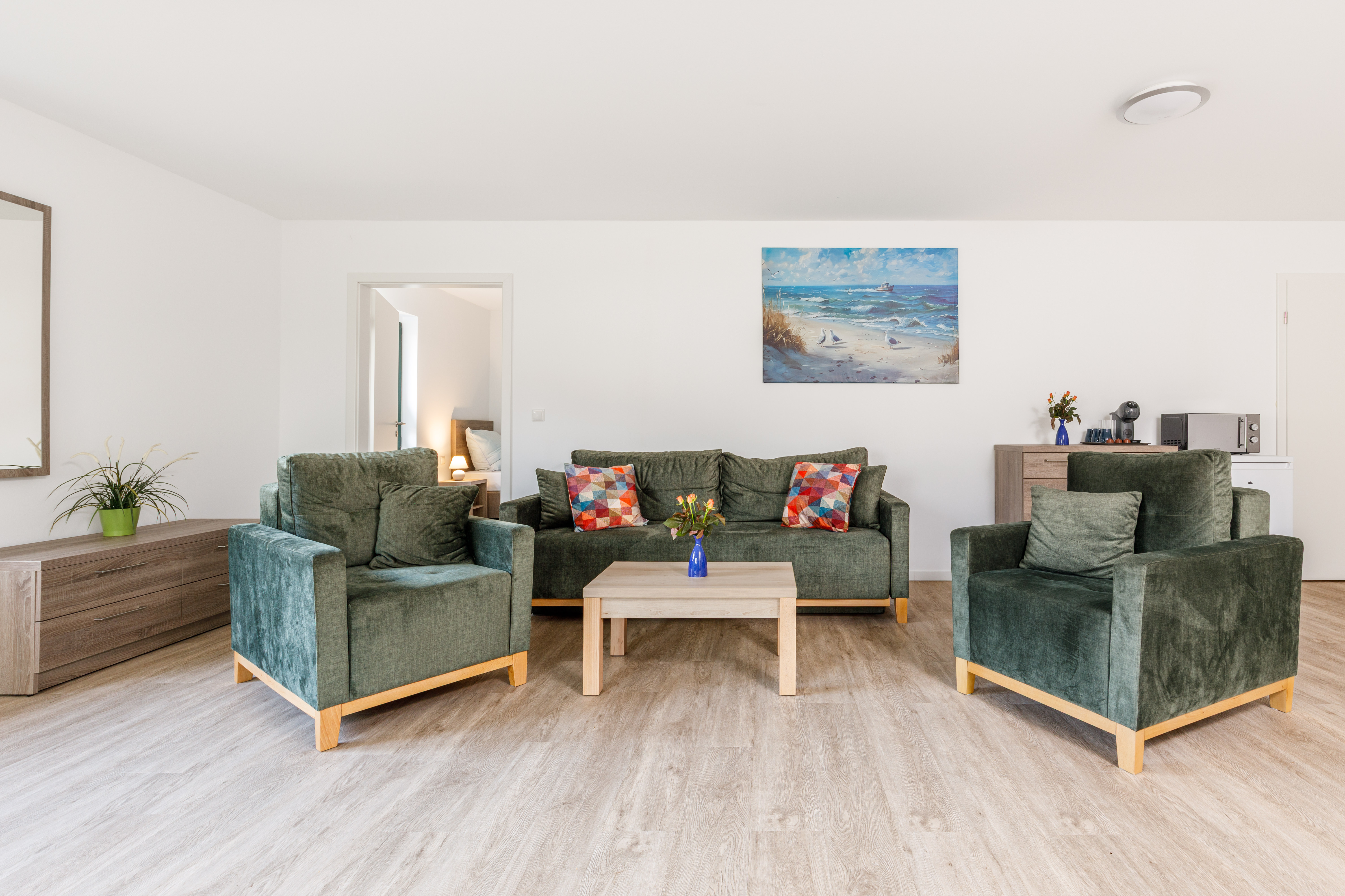 Rollstuhl-Urlaub - Wohnbereich - Feriendorf Strandgut - Appartement Dünenbude