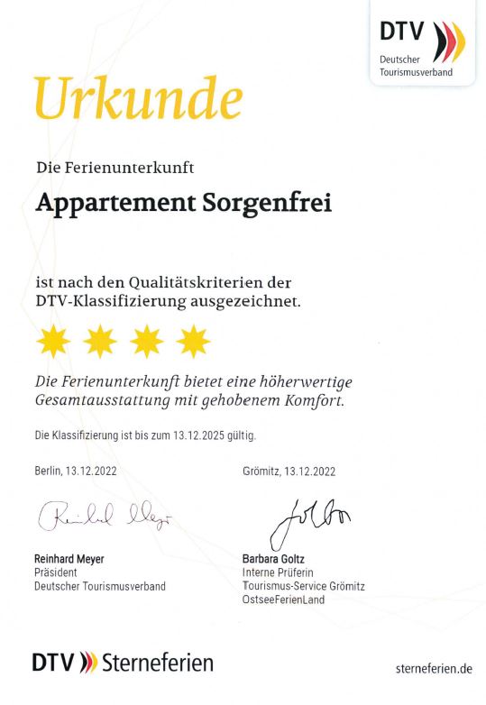 Rollstuhlgerechte Unterkunft: Appartement Sorgenfrei in Grömitz