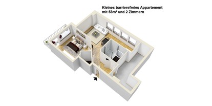 Rollstuhlgerechte Unterkunft - Unterkunftsart: Ferienwohnung - Bayern - Grundriss Appartement - Barrierefreies Appartement in Pfronten