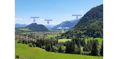 Rollstuhlgerechte Unterkunft - Tiroler Oberland - Lage der Ferienwohnung im Pfrontener Tal - Barrierefreies Appartement in Pfronten