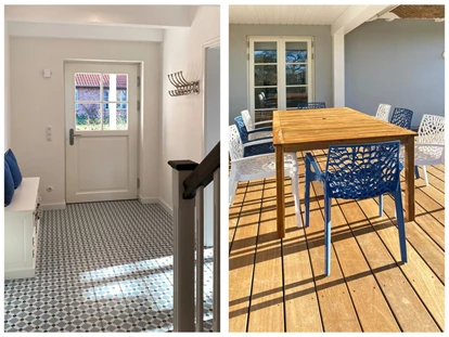 Rollstuhlgerechte Unterkunft - Unterkunftsart: Ferienhaus - Eingang/ Terrasse Reethaus Barkley - Reethaus Barkley