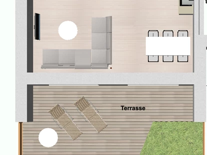 Rollstuhlgerechte Unterkunft - Unterkunftsart: Ferienhaus - Grundriss EG - Haus Fichte