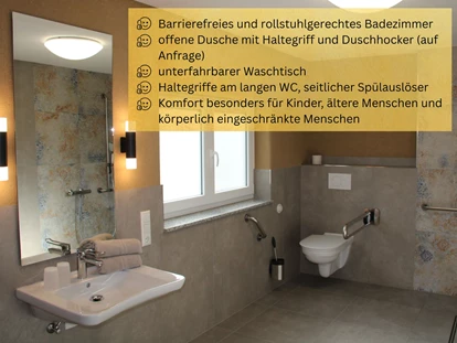Rollstuhlgerechte Unterkunft - Pflegebett - Badezimmer, barrierefrei und rollstuhlgerecht - Unser Schwalbennest