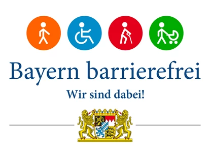 Rollstuhlgerechte Unterkunft - Pflegebett - Signet Bayern Barrierefrei - Unser Schwalbennest