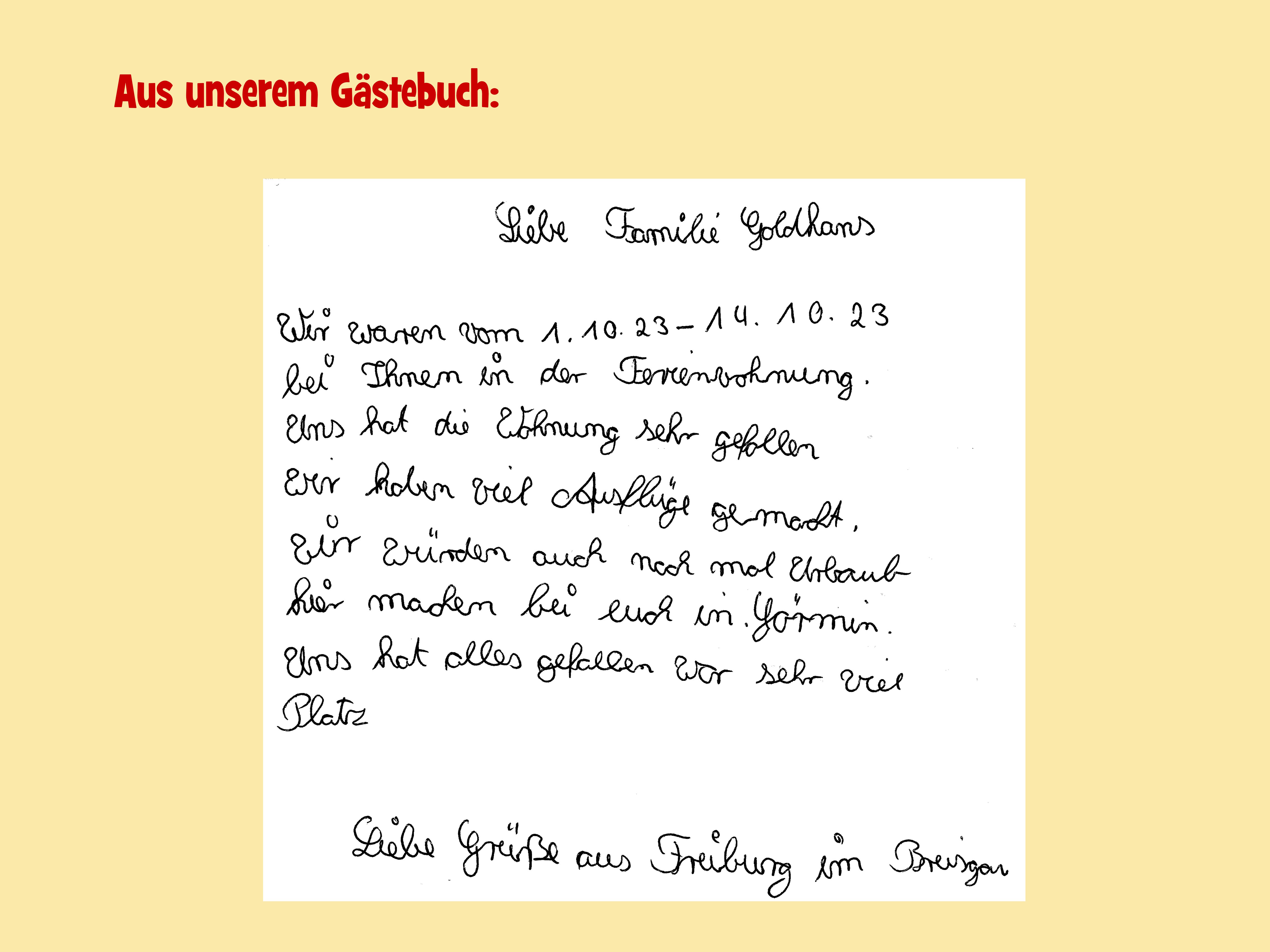 Rollstuhl-Urlaub: Aus unserem Gästebuch - Barrierefreie Ferienwohnung Godhans