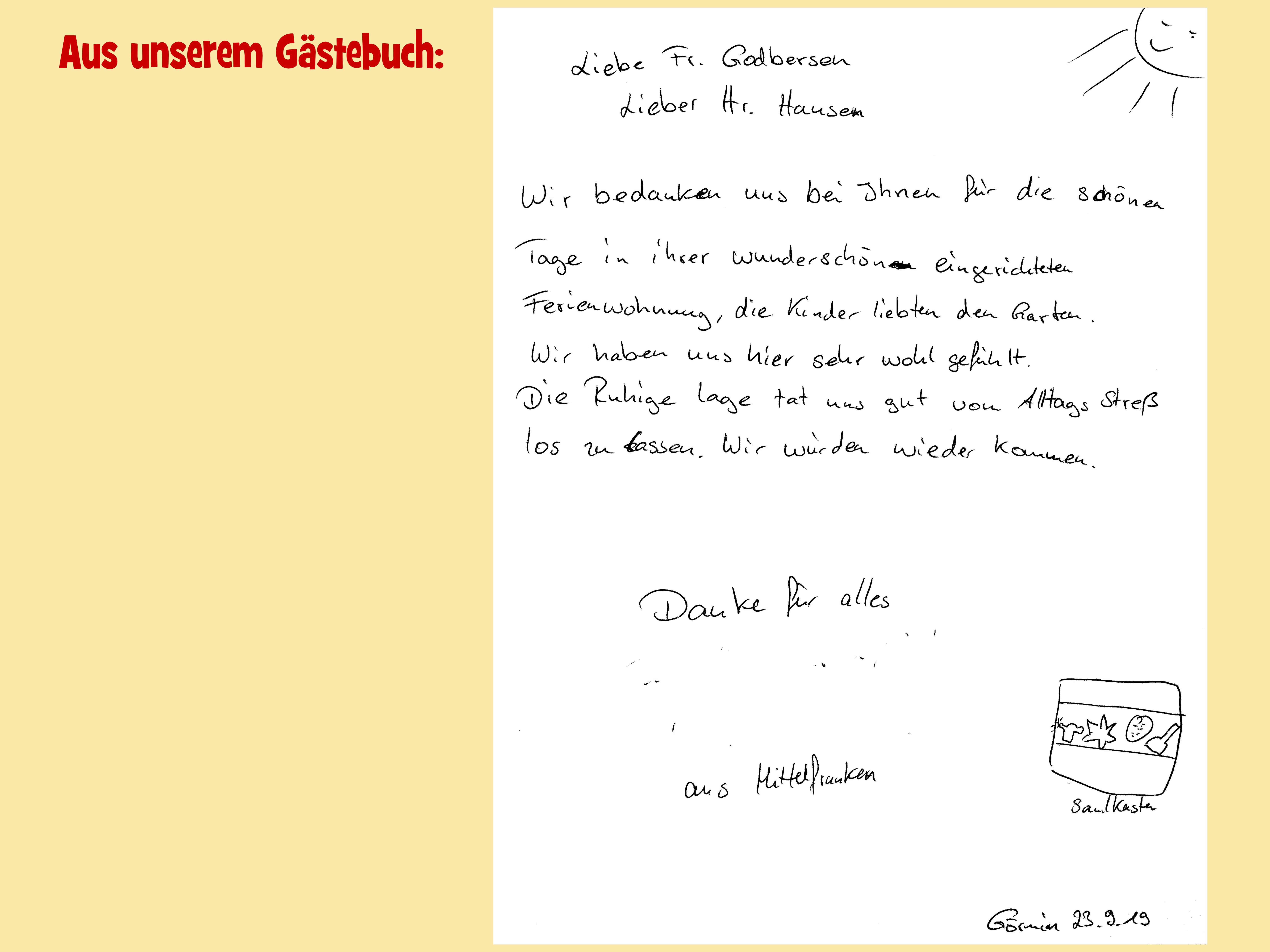 Rollstuhl-Urlaub: Aus unserem Gästebuch - Barrierefreie Ferienwohnung Godhans