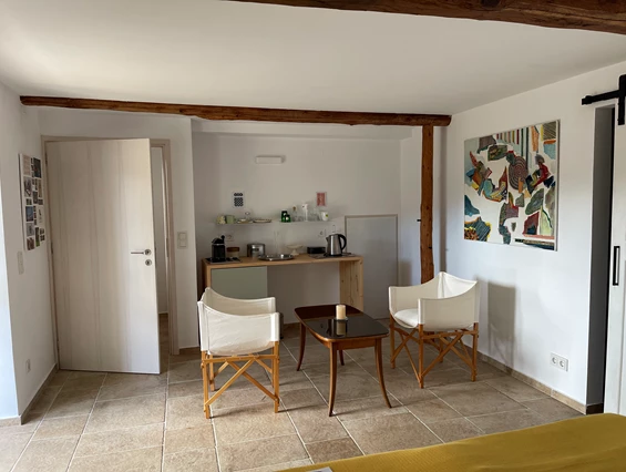 Rollstuhl-Urlaub: Wohnbereich im Untergeschoss - Ferienhaus Spiti Eleni
