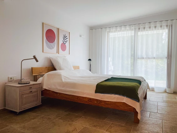 Rollstuhl-Urlaub: Schlafbereich Obergeschoss - Ferienhaus Spiti Eleni