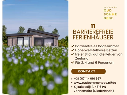 Rollstuhlgerechte Unterkunft - Unterkunftsart: Ferienhaus - Landgoed Oud Bommenede