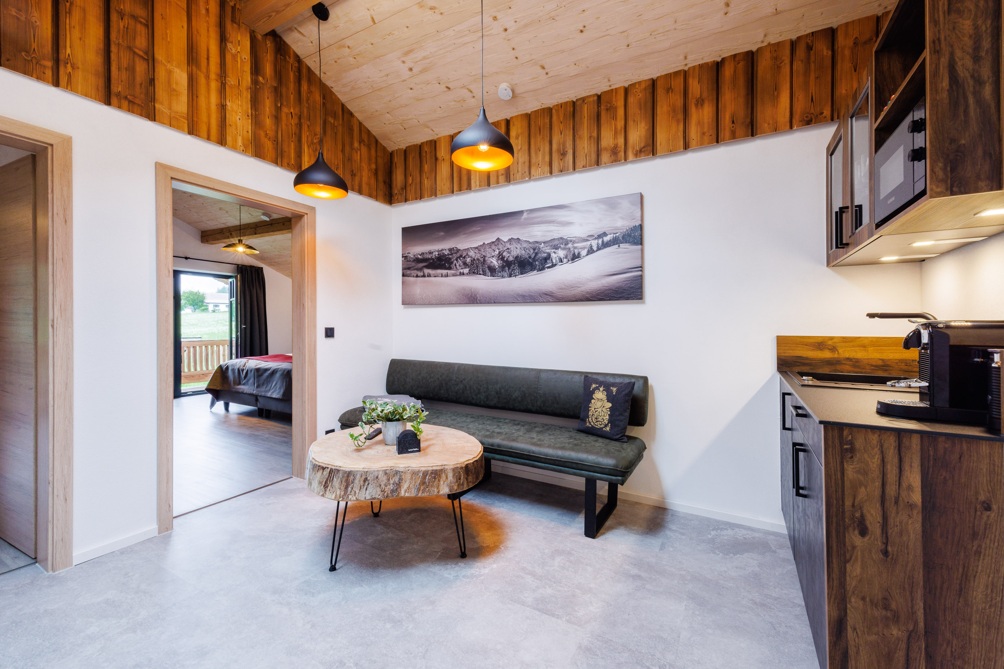 Rollstuhl-Urlaub: Teeküche Obergeschoss - Ferienhaus Froschsee