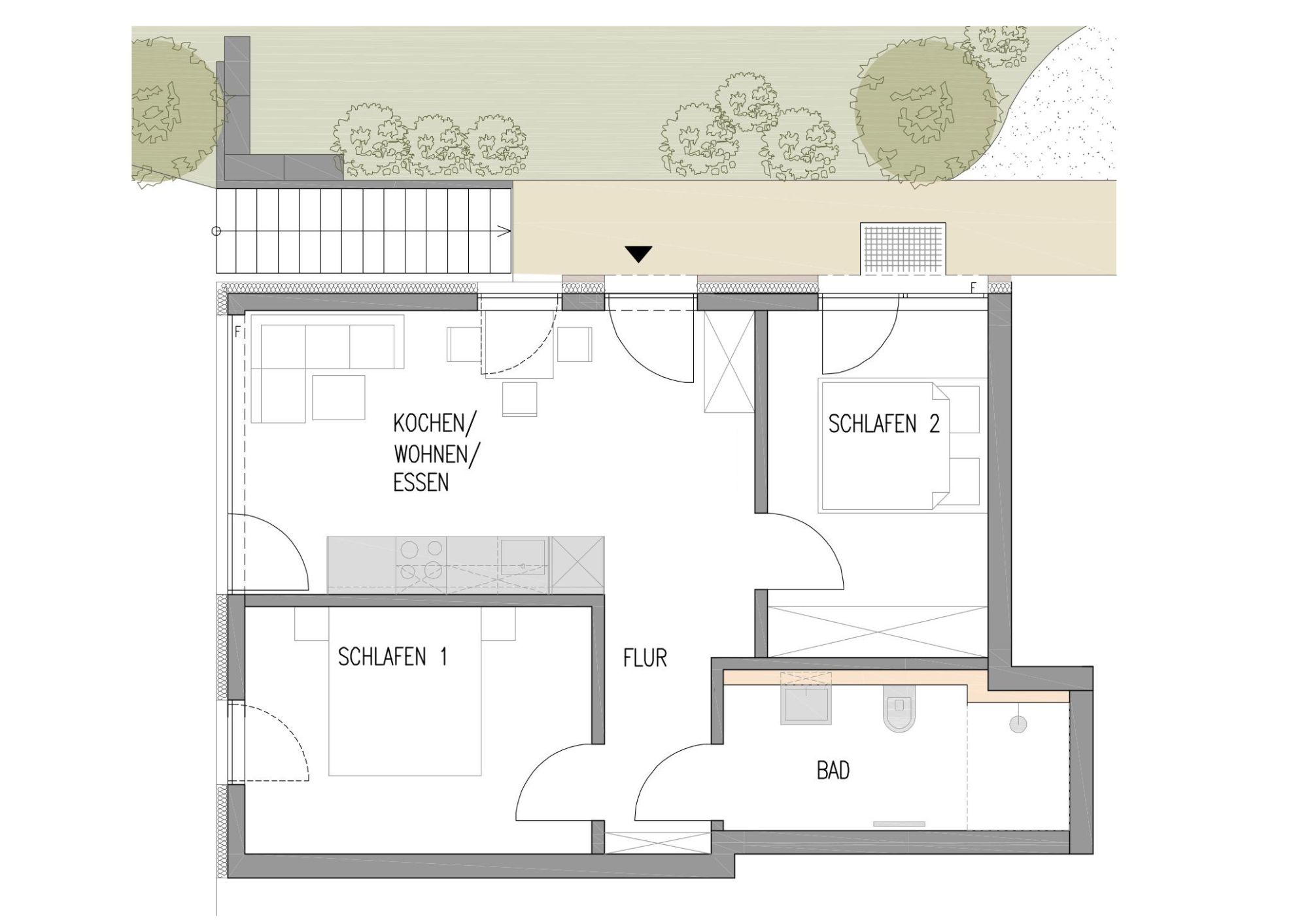 Rollstuhl-Urlaub: Grundriss - Rosenhof Pfingstrose