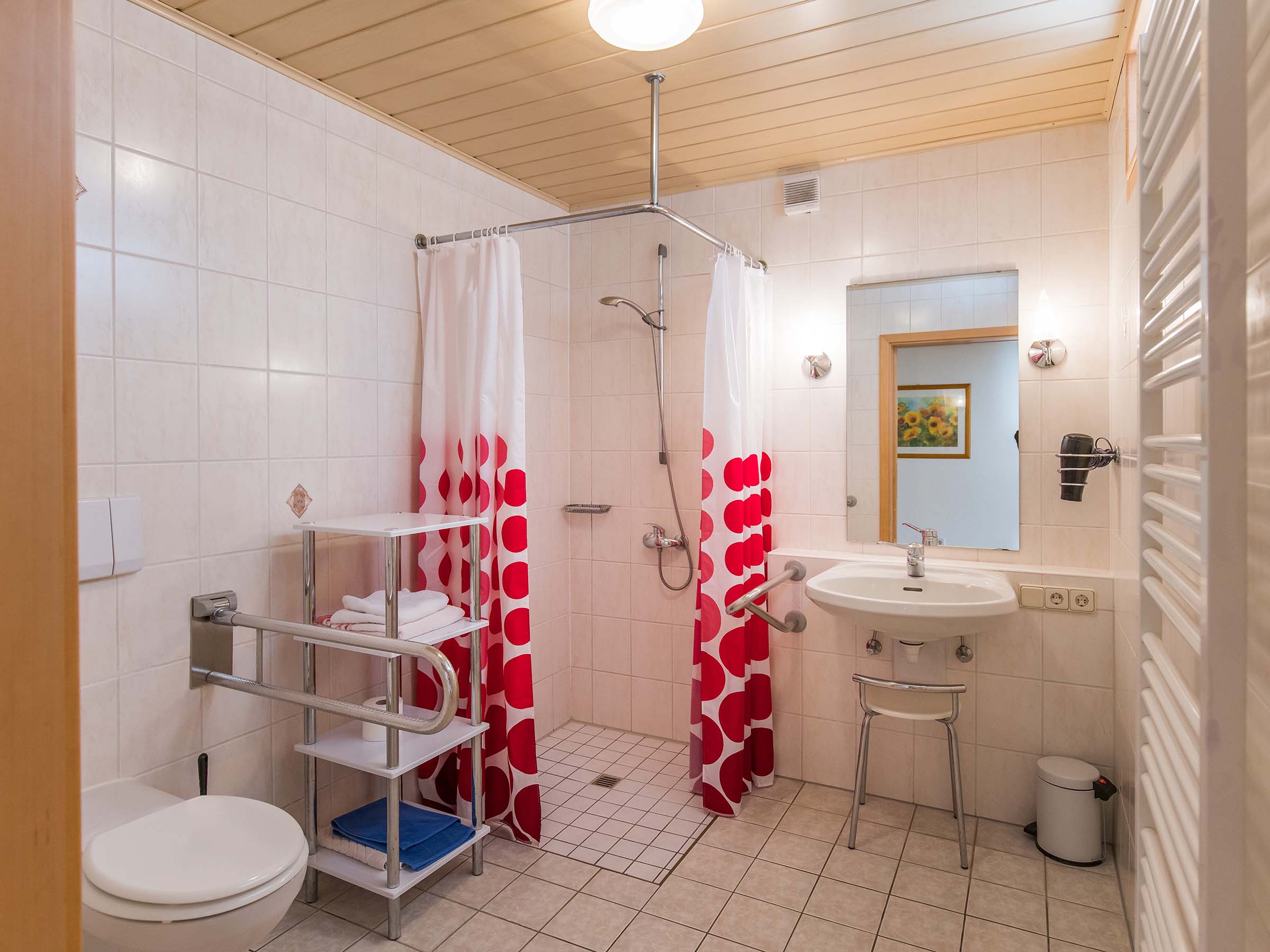 Rollstuhlgerechte Unterkunft - Unterkunftsart: Ferienwohnung - Barrierefreies Badezimmer - Ferienhof Schauinsland