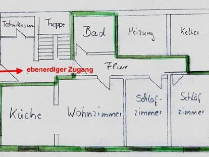 Rollstuhlgerechte Unterkunft - Oberbayern - Grundriss - Ferienwohnung Mitterer Waging am See