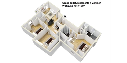 Rollstuhlgerechte Unterkunft - Pflegebett - Grundriss Ferienwohnung - Rollstuhlgerechte Ferienwohnung in Pfronten