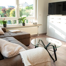 Rollstuhl-Urlaub: Wohnzimmer mit Smart-TV - Haus Hanghuhn