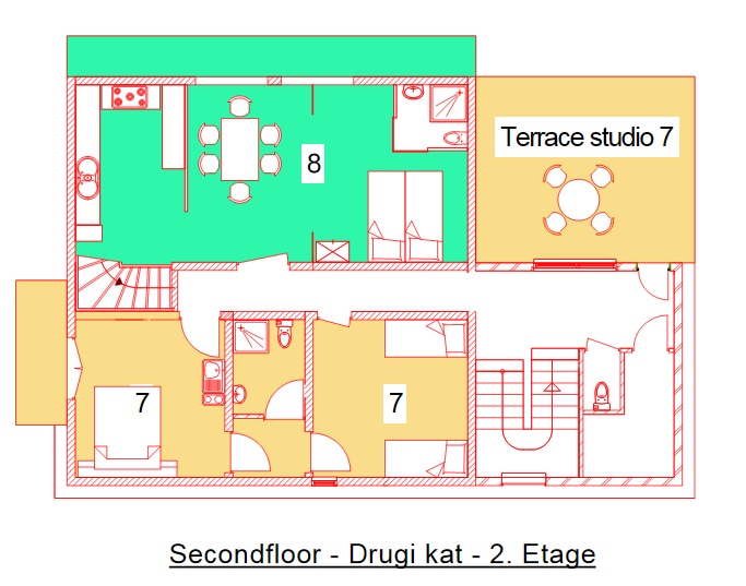 Rollstuhl-Urlaub: 2. Stock - DeltaS 1  - DeltaS Studios und Apartments - Rollstuhl und Behindertengerechte Studios und Apartments Rab - Kroatien
