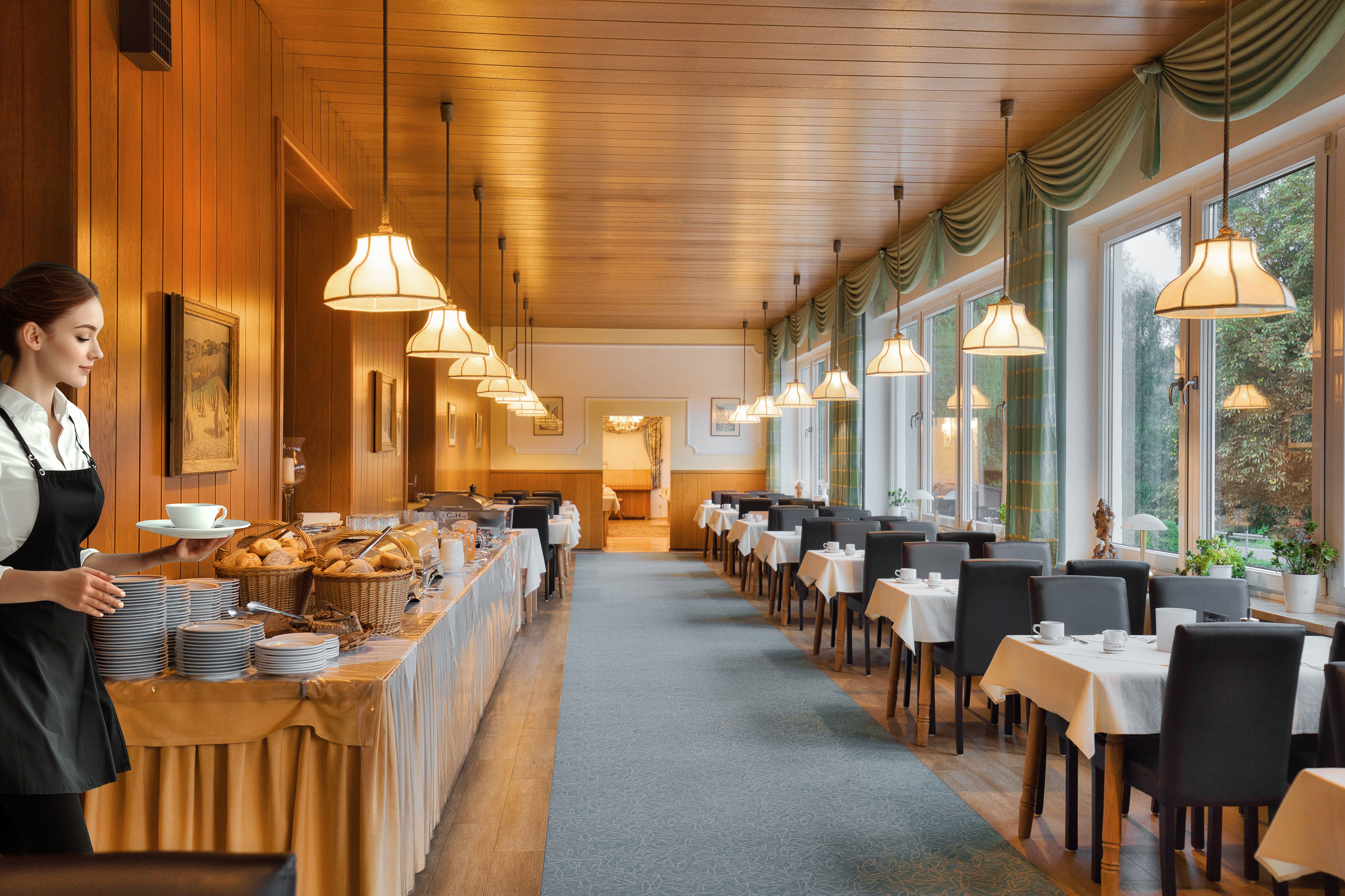 Rollstuhl-Urlaub: Restaurant / Frühstücksraum - Der Glaserhof - Wald.Zeit.Hotel